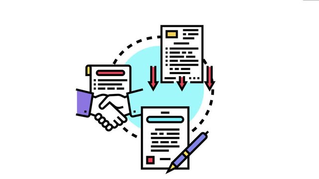 Legal agreement document processing involves collaborating on terms. Finalizing contracts. And signing official papers