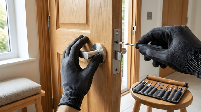 Locksmith Repairing Door Lock Mechanism, Residential Door Lock Repair, Door Lock Service, Lock Repair, Locksmith Tools, Door Hardware, Lock Maintenance