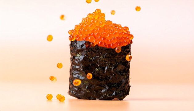 Salmon Roe Gunkan Maki with Floating Ikura Pearls