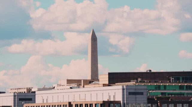 Washington Monument Timelapse with rolling clouds