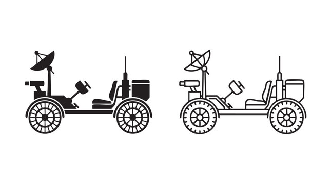 black silhouette with line art vector pair icon