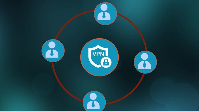 VPN network security icon showing encrypted remote access, privacy protection and secure digital connectivity.
