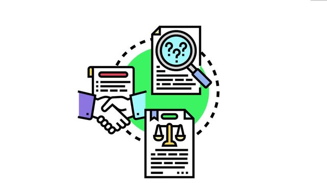 Legal document concept the process of reviewing contracts, forming agreements, and establishing judicial balance through careful examination and professional dealing