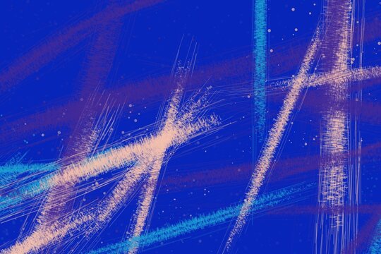 Abstract creative digital art with blue and light pink textured lines for minimalist background design.