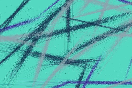 Deep navy and light gray digital brushstrokes on cyan blue background for artistic website headers and banners.