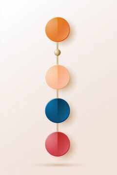 Vertical timeline infographic with central line and colored circles