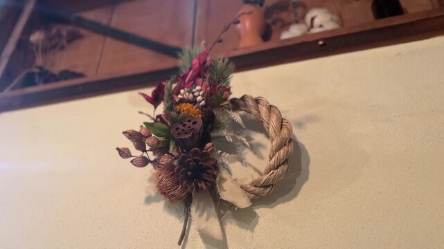 Dried Flower Pine Nuts Wall Hanging Decor
