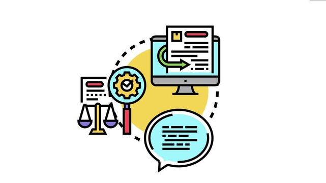 Online legal services concept the process of submitting a legal quote, evaluating information, and communicating professional advice through digital platforms