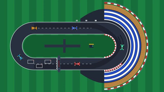 Top-Down Formula Racing Simulation on a Minimalist Track