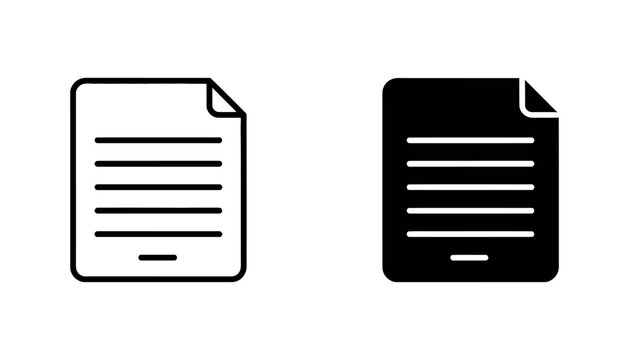 Minimalist document icon pair black and white