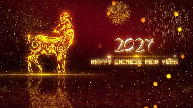 4K Resolution, 3840x2160 Pixels, Chinese New Year 2026 Wishes Background, 2027 Year of Goat Background, 

Useful for Chinese Events, Chinese New Year Wishes, Chinese New Year Greetings
