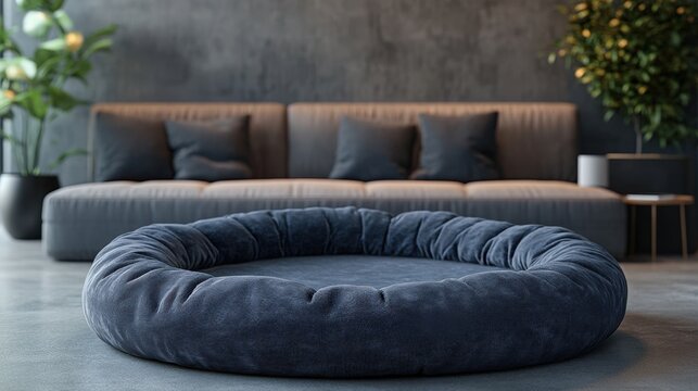 Modern Living Room with Dog Bed