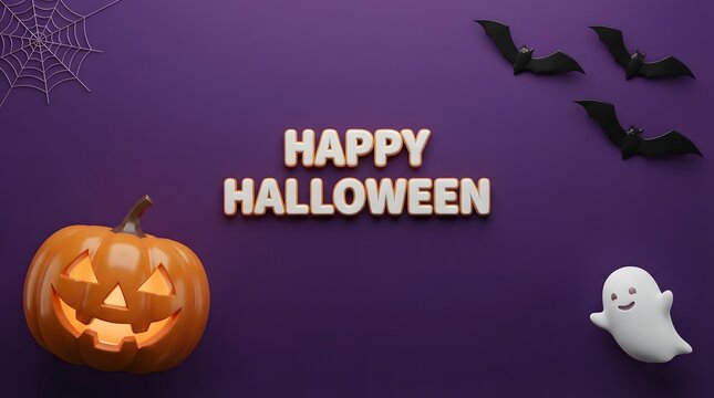 Celebrate the spooky season with a delightful halloween display featuring pumpkins ghosts and bats creating a festive atmosphere