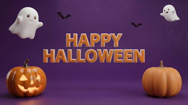 Celebrate the spooky season with a delightful halloween scene featuring ghosts pumpkins and a festive eerie atmosphere for all ages