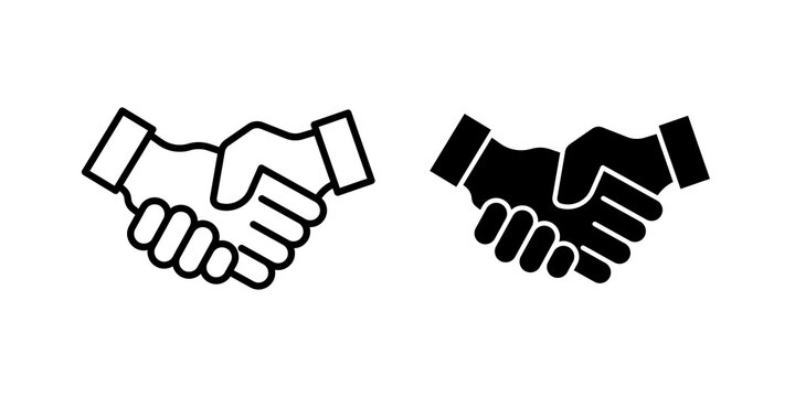 cooperation icon flat outline in black
