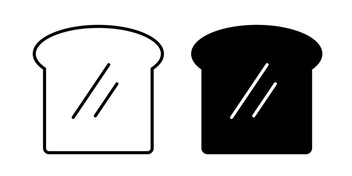 White bread icon flat outline in black