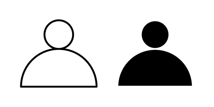 User profile icon flat outline in black