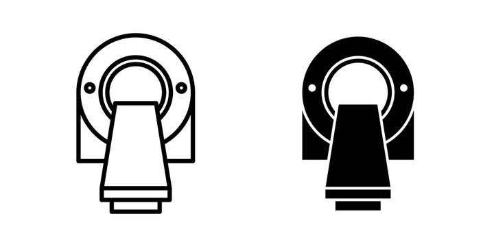 Tomography icon flat outline in black