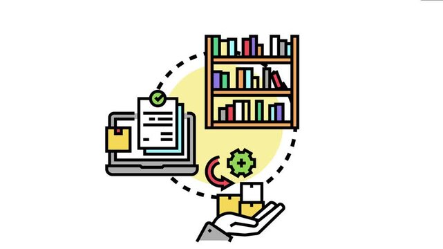 Library acquisition process involving purchasing new books, managing inventory, receiving items, and maintaining a digital record of resources for an extensive collection