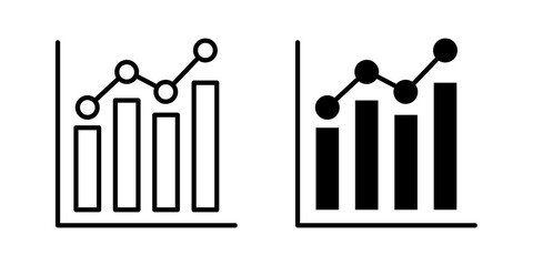 Obraz premium Statistics icon flat outline in black
