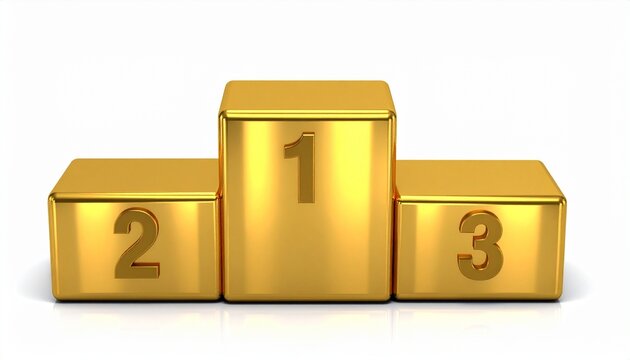 Golden Podium Featuring First Second and Third Place Steps for Winners Celebrating Success and Achievements in Sports or Corporate Competition