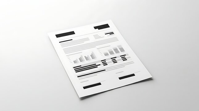 Redacted business document with blacked out text and data charts
