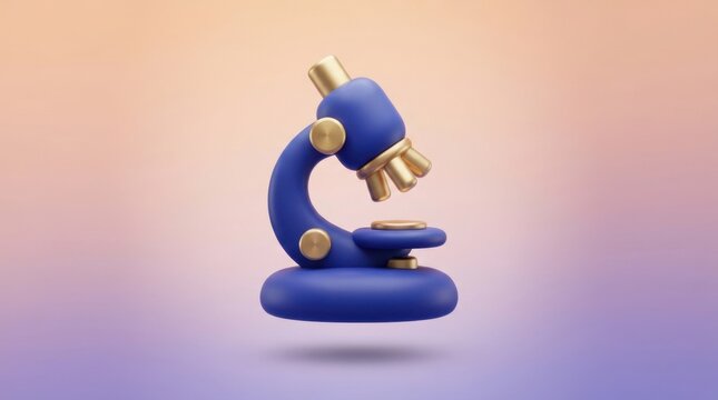 Scientific laboratory microscope 3d icon for education research