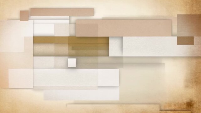 Abstract geometric rectangles slide across a warm textured field. Title sequences, website headers, and branding layouts.