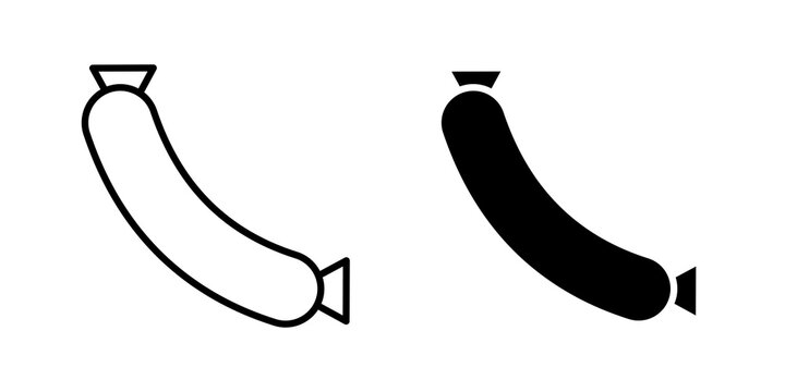 Sausage icon flat outline in black