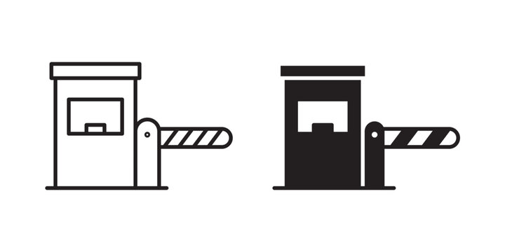 Road toll icon flat outline in black