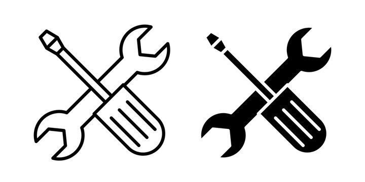 Repair icon flat outline in black