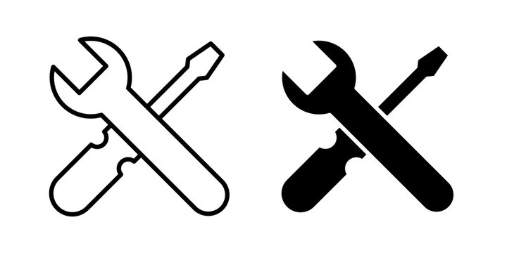 Repair icon flat outline in black