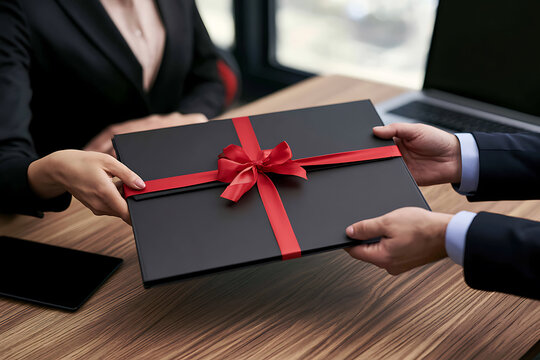 Employees celebrate National Boss Day with a gift exchange at the office, showing appreciation for their leader's support and guidance