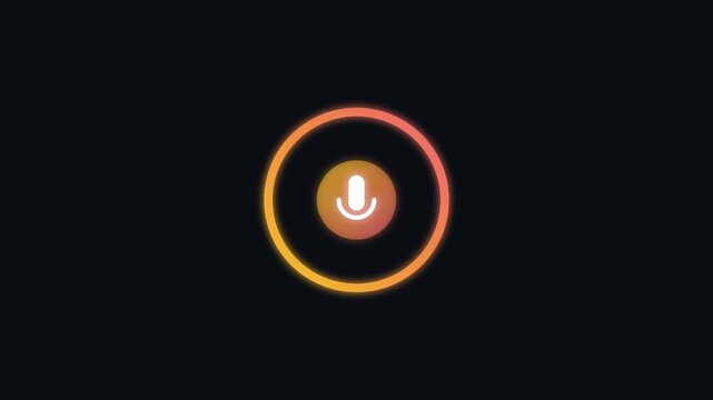 Microphone icons with glowing progress rings for voice assistant ui