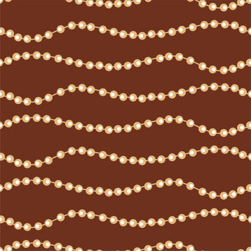 Seamless glamour print pattern with beads jewelry art decor wallpaper for textile, package, paper	
