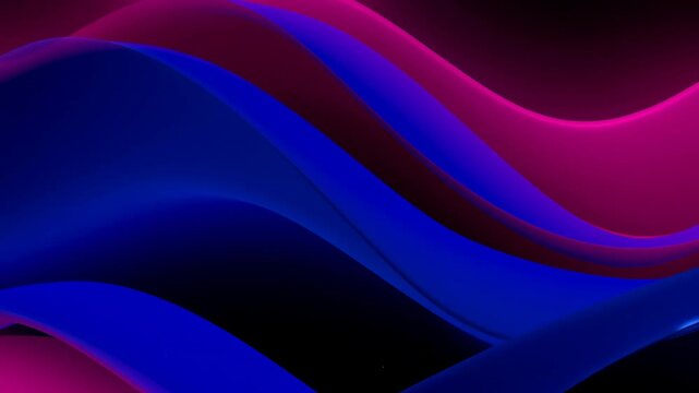 Flowing blue, pink, and purple neon waves form an abstract digital background. Technology branding, website hero sections, and event screen graphics.