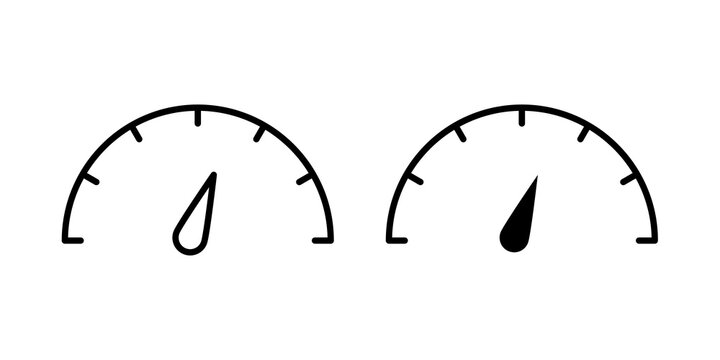 Performance indicator icon flat outline in black