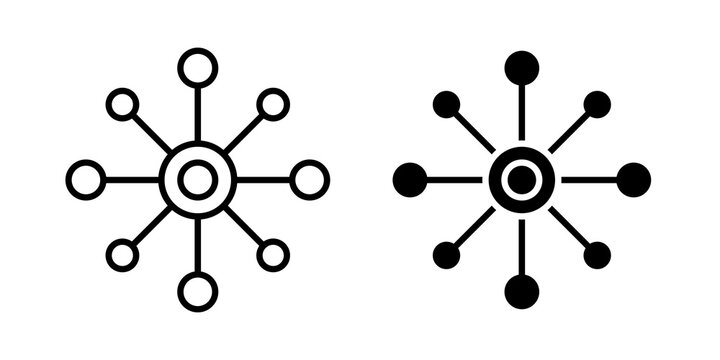 Multichannel icon flat outline in black
