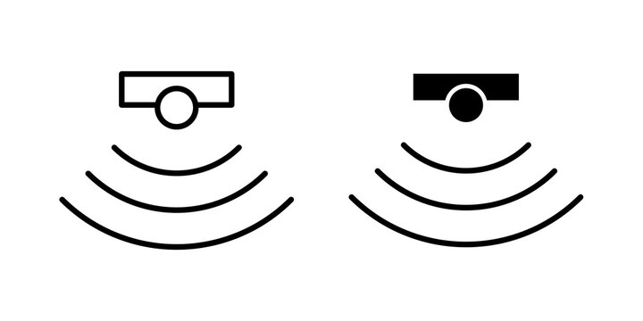 Motion sensor icon flat outline in black