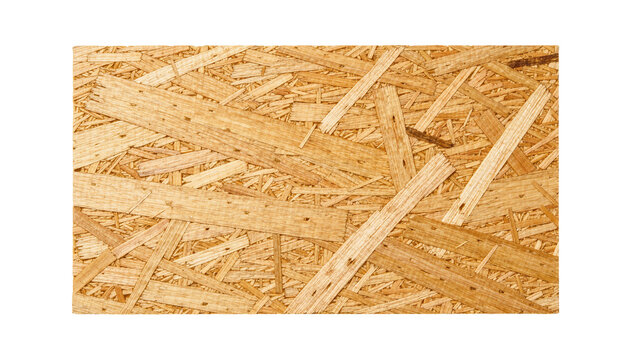 Compressed wood chip panel with visible texture, isolated on transparent background