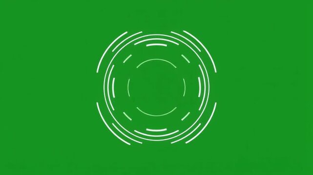 Futuristic Targeting Reticle Rotating Around Invisible Center on Green Screen