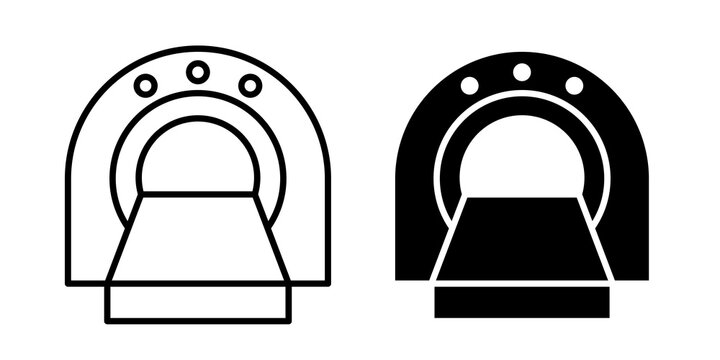 MRI scanner icon flat outline in black