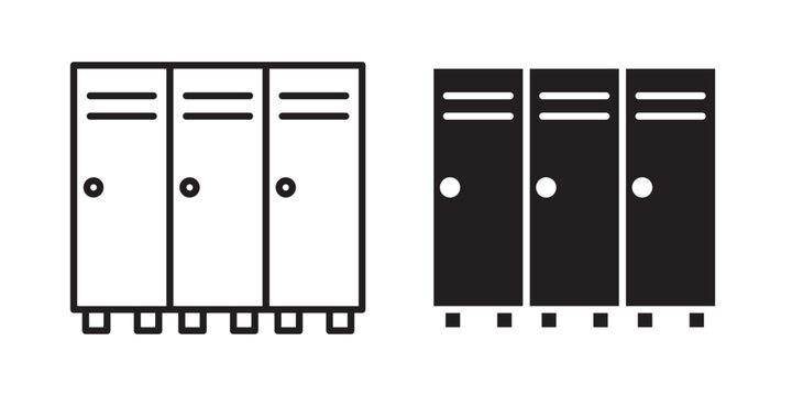 Locker icon flat outline in black
