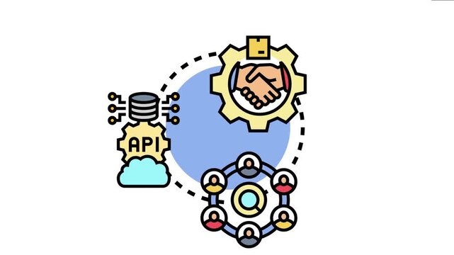 Lifecycle endpoint processing data, client users, and api connections are integrating seamlessly to manage enterprise tasks and digital services