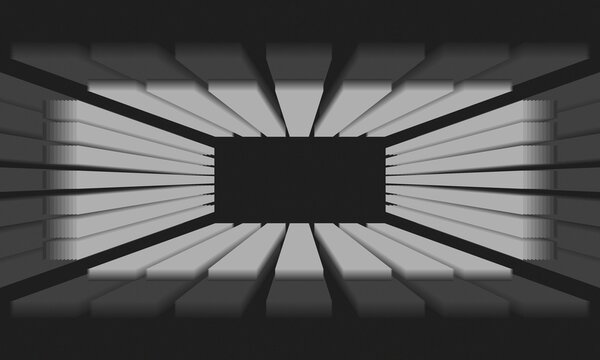 Modern Black And White Perspective Tunnel Background