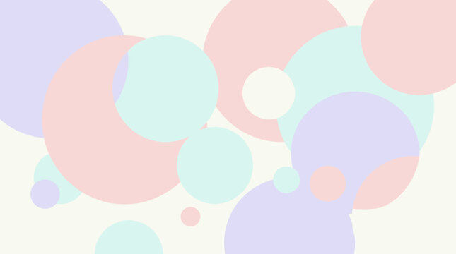 Abstract background of overlapping pastel circles creates a soft and playful visual texture.