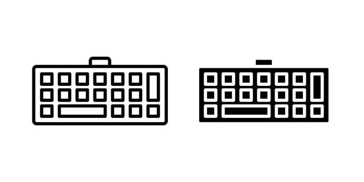 Keyboard icon flat outline in black