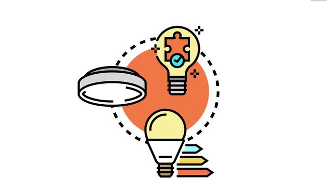 Light bulb and lamp fitting installation concept artwork an idea for a fixture, an led light, and a ceiling light