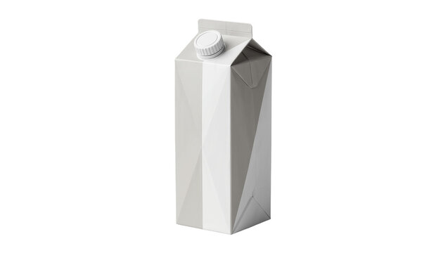 Minimalist geometric carton with screw cap, isolated on transparent background