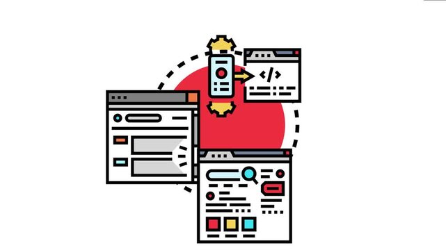 Mobile phone processing web code connecting to multiple browser windows, efficient application development, user interface design, and internet experience